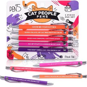 Funny Dog People Pens - Black Ballpoint Gag Gift Set for Dog Parents, Vet Techs, Pet Owners, and Coworkers