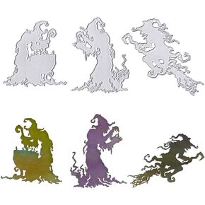 Hying Halloween Witch Cutting Dies for Card Making, Witch's Poison Furnace Die Cuts Dead Tree Dies Stencils Embossing Template for Craft Scrapbooking DIY Photo Album Decorations
