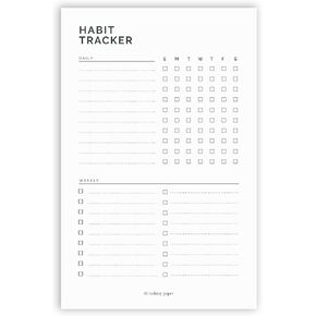 Habit Tracker Planning Pad 5.5 x 8.5"" To-Do List Notepad with Task Organizer. Perfect for office, home and work organization. 50 tear off sheets by Todaisy Paper., White