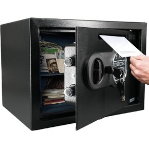 ZKH Drop Safe, 1.3 Cu.ft Deposit Drop Slot Safes for Money with Digital Combination Lock & Spare Keys, Security Home Safe for Cash, Documents, Jewelry, Valuables