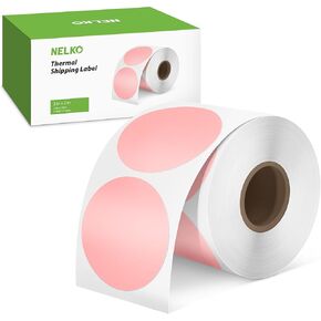 Nelko Genuine 2 Inch White Circle Thermal Stickers Labels, Compatible with Nelko PL70E Label Printer, Self-Adhesive for Small Businesses, DIY Logo Design, Customized Stickers, QR Code 750 Labels/Roll