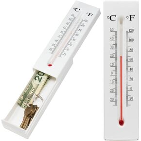 Thermometer Diversion Safe - Hide a Key Outdoor for House, Car, and Safe Keys | Real Working Thermometer | Secret Stash Container Key Lock Box For Outside Small Safes For Home Hider Hidden Compartment