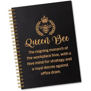Queen Bee 160 Blank Pages Spiral Notebook, Funny New Business Owner Gifts for Women, Appreciation Gifts for Boss Lady Female Manager, Employee Appreciation Gifts, Gifts for Female Entrepreneurs