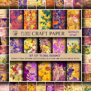 Scrapbook Paper (30 Pages 12"x12") Enchanted Forest: Mystical Woodland Scenes for Whimsical Craft Creations FLONZ Vintage Styled Double Sided Paper Pad for Craft Cardmaking