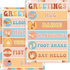 Eucalyptus Classroom Greetings Poster Decor, Classroom Rules Greeting Choice Posters for Educational, Preschool Elementary Teachers Must Haves, Back to School Bulletin Board Welcome Supplies