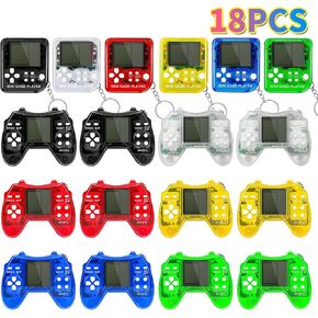18Pcs Mini Games Party Favors Keychains for Kids Video Game Party Favors Video Game Keychains for Backpack Birthday School Party Favor Supplies Key Chains for Kids Video Game Favors