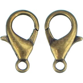100 Pack - CleverDelights Lobster Clasps - 14x8mm - Antique Bronze Color