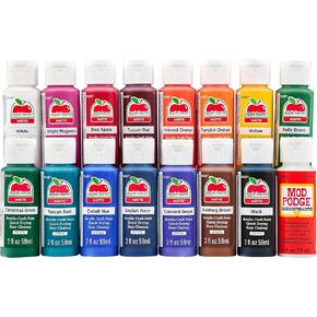 Apple Barrel Fall Colors Kit, 16 Piece Set Includes 15 Acrylic Craft Paints and 1 Mod Podge Gloss, 96426