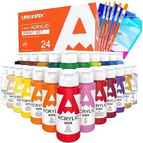 مجموعة طلاء النسيج Aureuo Aureuo - 12 لونًا × 2 أوقية / 59 مل - طلاء نسيج دائم للملابس ، وطلاء منسوجات غير سامة لأكياس القماش ، والقمصان ، والأحذية ، وفرط الفنون الجينز إمداد