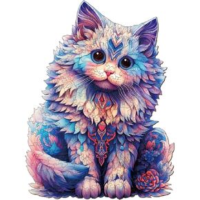 Wooden Puzzles for Adults - Ragdoll Cat Puzzle Wood Puzzles Adult - Wooden Jigsaw Puzzles Unique Animal Shape Relax Puzzles (M - 8.6 * 11.4in-200pcs)