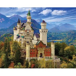 White Mountain Puzzles Neuschwanstein Castle - 1000 Piece Jigsaw Puzzle, 144 months to 1188 months