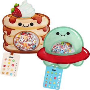Bizyboo - The Perfice Seek & Find - Plush - Hidden Object Search Problem Solving Game Educational Matching for Kids 2 and Up - 2 Pack (Jack & Spacey)