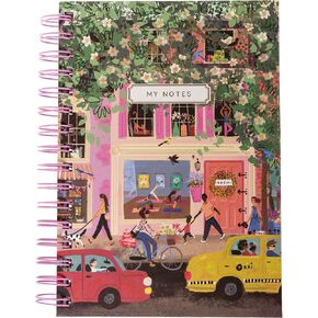 Graphique Beetles Hardbound Spiral Journal, 160 Ruled Pages Hard Cover Notebook, Diary, Lists, Record Month and Date, Premium Paper, 6" x 8"