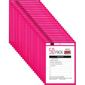 Nezyo 50 Pieces Dry Erase Pockets Plastic Job Ticket Holders Shop Holder Order Pockets Clear Sleeves Tickets Folders Plastic Sleeves for Paper Teacher Supplies for Classroom(Black,14 x 10 Inches)
