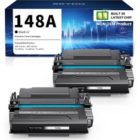 148A Toner Cartridge Black (with Chip) Compatible Replacement for HP 148A W1480A 148X W1480X Work for MFP 4101fdn 4101fdw 4001dn Laserjet Pro 4001dw 4001n Printer (2 Pack)
