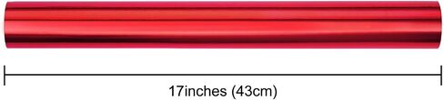 PlandRichW Red Metallic Wrapping Paper Mini Roll - Glossy Solid Color Gift Paper Great for Weddings, Birthdays, Christmas, Baby Showers - 17 Inches X 33 Feet in Saudi Arabia