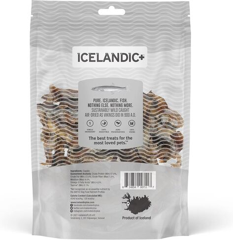 Icelandic+ Plus Capelin Whole Fish & Pieces Dog Treat 2.5-oz Bag in Kuwait