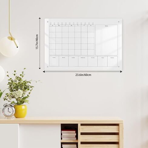 Large Acrylic Calendar for Wall,24"X16",Acrylic Dry Erase Calendar for Wall,Pink Dry Erase Board for Home/Office in Saudi Arabia