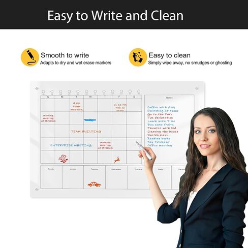 Large Acrylic Calendar for Wall,24"X16",Acrylic Dry Erase Calendar for Wall,Pink Dry Erase Board for Home/Office in Saudi Arabia