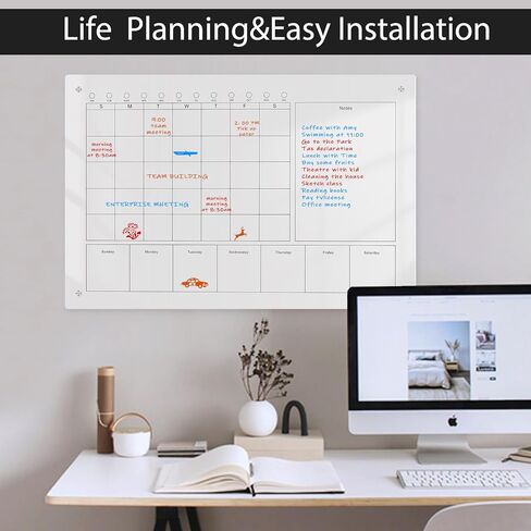 Large Acrylic Calendar for Wall,24"X16",Acrylic Dry Erase Calendar for Wall,Pink Dry Erase Board for Home/Office in Saudi Arabia