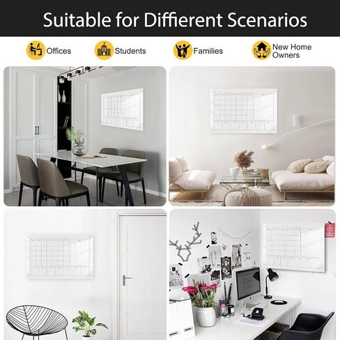 Large Acrylic Calendar for Wall,24"X16",Acrylic Dry Erase Calendar for Wall,Pink Dry Erase Board for Home/Office in Saudi Arabia