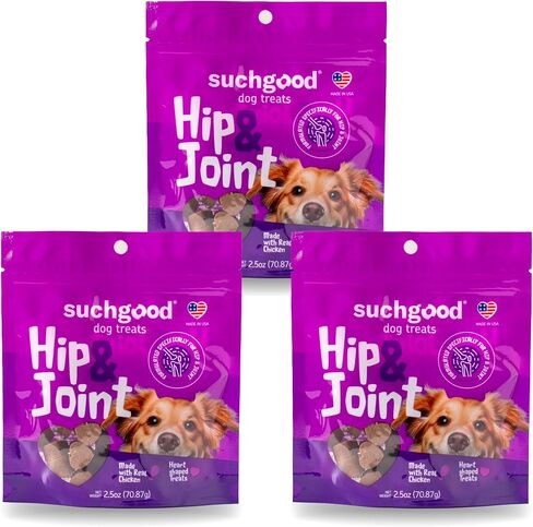 SuchGood Hip and Joint Dog Treats - 70 Count Advanced Joint Support Chews for All Breed Sizes, Premium Glucosamine and Chondroitin for Dogs - (Chicken Flavor, 2 Pack) in Kuwait