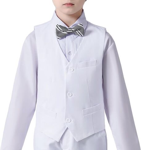 Boy's 3 Buttons Solid Color Formal Vest in Saudi Arabia