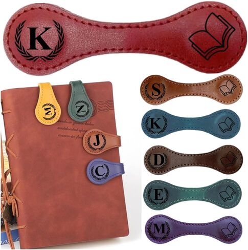 Personlized Magnetic Leather Bookmarks with Initials, Customized Book Marks Clip 26 Letters Bookmark for Reading Women, Men, Kids,Cute Book Markers Meaningful Gift for Book Lovers (Light Brown, J) in Kuwait
