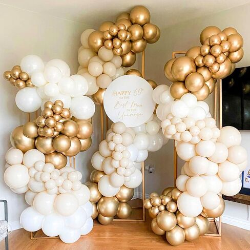 COKAOBE Black and White Balloon Garland Arch Kit, 124pcs White Black Confetti Latex Balloons for Baby Shower Birthday Graduation Wedding Engagements Anniversary Celebrations Party Decorations in Kuwait