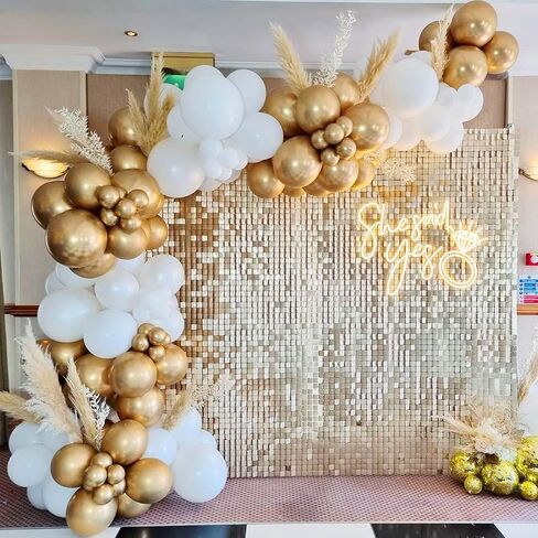 COKAOBE Black and White Balloon Garland Arch Kit, 124pcs White Black Confetti Latex Balloons for Baby Shower Birthday Graduation Wedding Engagements Anniversary Celebrations Party Decorations in Kuwait