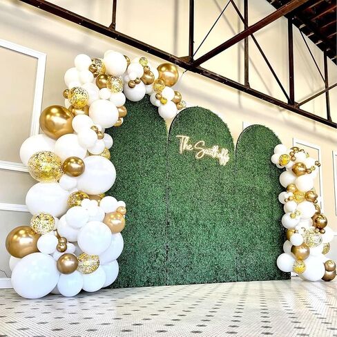 COKAOBE Black and White Balloon Garland Arch Kit, 124pcs White Black Confetti Latex Balloons for Baby Shower Birthday Graduation Wedding Engagements Anniversary Celebrations Party Decorations in Kuwait