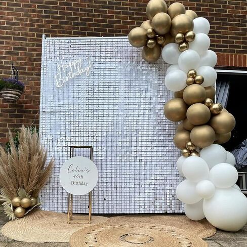 COKAOBE Black and White Balloon Garland Arch Kit, 124pcs White Black Confetti Latex Balloons for Baby Shower Birthday Graduation Wedding Engagements Anniversary Celebrations Party Decorations in Kuwait