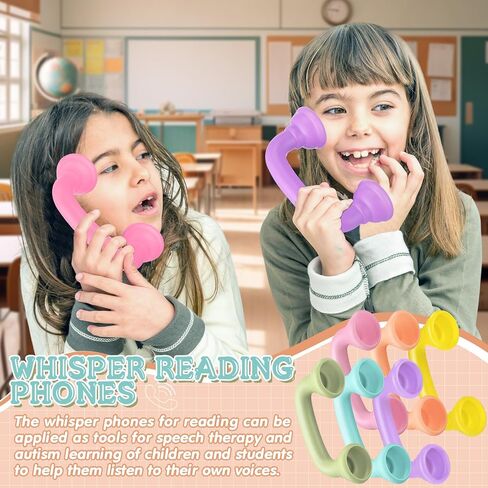 Shappy 30pcs Whisper Reading Phones for Classroom Auditory Feedback Whisper Phone Manipulatives for Preschool Children Accelerates Reading Fluency and Pronunciation Toy Tool Supplies (Pastel Color) in Kuwait