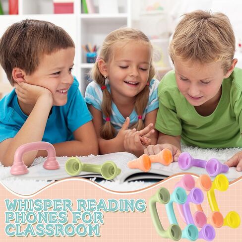 Shappy 30pcs Whisper Reading Phones for Classroom Auditory Feedback Whisper Phone Manipulatives for Preschool Children Accelerates Reading Fluency and Pronunciation Toy Tool Supplies (Pastel Color) in Kuwait
