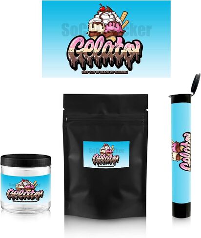 100pcs Adhesive Waterproof Label Stickers for 116mm Joint Holder (Pre roll Tubes), Smell Proof Bag and Jars (Vinyl Sticker Pack) - Peel and Stick Labels with Easy DIY Application (GDP) in Saudi Arabia