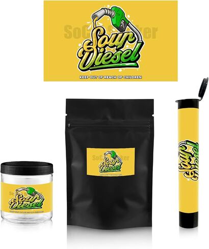 100pcs Adhesive Waterproof Label Stickers for 116mm Joint Holder (Pre roll Tubes), Smell Proof Bag and Jars (Vinyl Sticker Pack) - Peel and Stick Labels with Easy DIY Application (GDP) in Saudi Arabia