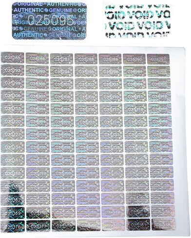 dose not apply 580 Pcs 0.787x0.39 in High Security Tamper Evident Seal Warranty Void Original Genuine Authentic Hologram Label/Stickers/Unique Sequential Serial Numbering Tamper Proof Sticker, Silver in Saudi Arabia