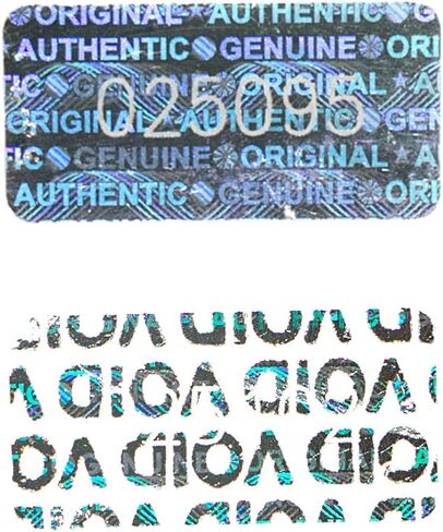 dose not apply 580 Pcs 0.787x0.39 in High Security Tamper Evident Seal Warranty Void Original Genuine Authentic Hologram Label/Stickers/Unique Sequential Serial Numbering Tamper Proof Sticker, Silver in Saudi Arabia