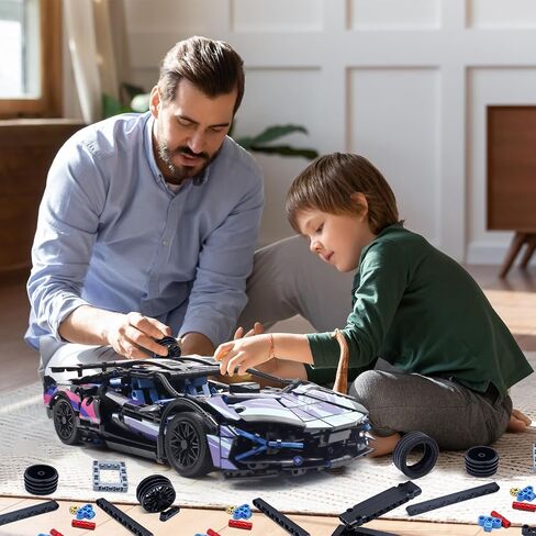 Remote Control Car Building Set, 1:14 Technical Sports Racing Car Building Kit, with Motors and Rechargeable Battery, Toys Gift for Adults & Boys Age 12+ (1314 PCS) in Saudi Arabia