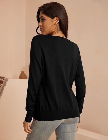 a.Jesdani Women's Button Down Crew Neck Long Sleeve Soft Knit Cardigan Sweaters in Kuwait