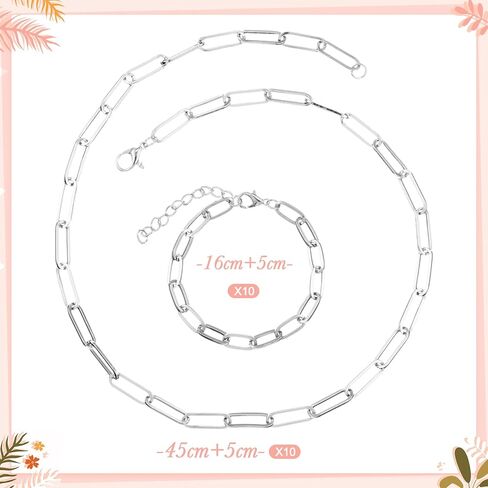 Landical 20 PCS Gold Paperclip Chain Bracelets Kit Kit Charm Charm Stain for Jewelry Making Paperclip Link Bracelets with Compster Clasps for Women Men in Kuwait