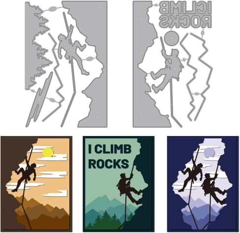 MAYJOYDIY Man Rock Climbing Die Cuts for Card Making Extreme Sports Metal Cutting Dies Mountain Climbing Embossing Cutting Stencil for Scrapbooking Craft Paper Birthday Card Gift Decoration in Saudi Arabia