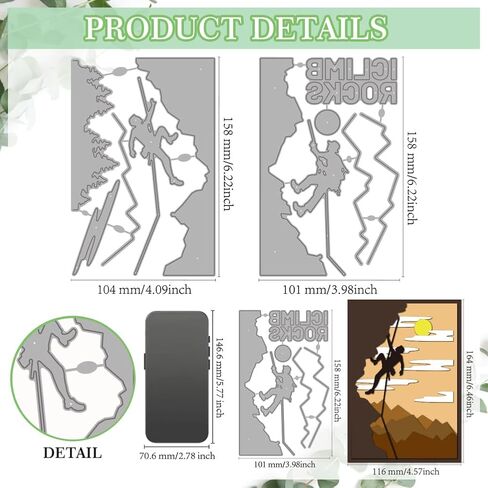 MAYJOYDIY Man Rock Climbing Die Cuts for Card Making Extreme Sports Metal Cutting Dies Mountain Climbing Embossing Cutting Stencil for Scrapbooking Craft Paper Birthday Card Gift Decoration in Saudi Arabia