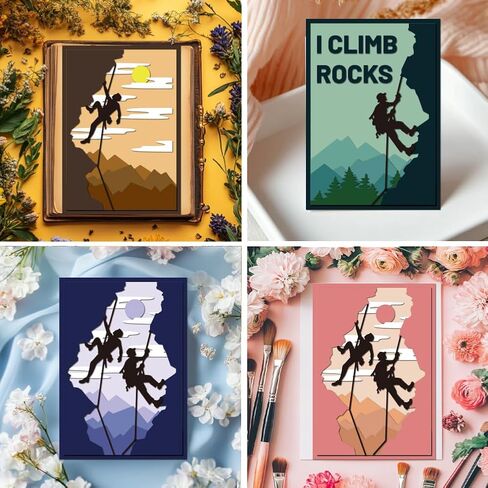 MAYJOYDIY Man Rock Climbing Die Cuts for Card Making Extreme Sports Metal Cutting Dies Mountain Climbing Embossing Cutting Stencil for Scrapbooking Craft Paper Birthday Card Gift Decoration in Saudi Arabia