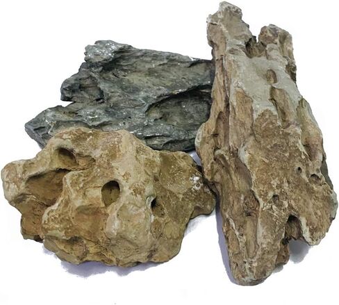Natural Stone Aquarium Decoration 4.4 lb Dragon Stone Rock Mixed Sizes for Micro Landscape Fish Tank Decor in Saudi Arabia