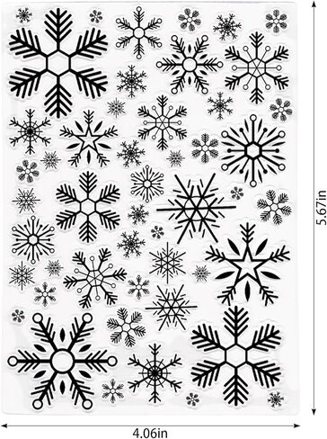 خلفية ندفة الثلج في عيد الميلاد طوابع واضحة لصنع البطاقات وصنع اليومية ، طوابع عيد الميلاد من المطاط ، طوابع هدايا عيد الميلاد لخسارة أوراق DIY الألبوم الحرفي in Kuwait