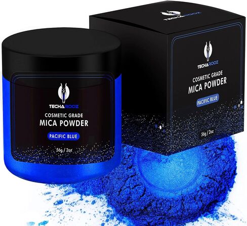 Blue Mica Powder for Epoxy Resin 56g / 2oz. Jar - TECHAROOZ 2 Tone Resin Dye Color Pigment Powder for Lip Gloss, Nails, Colorant for Slime Bath Bombs Soap Making & Polymer Clay in Saudi Arabia
