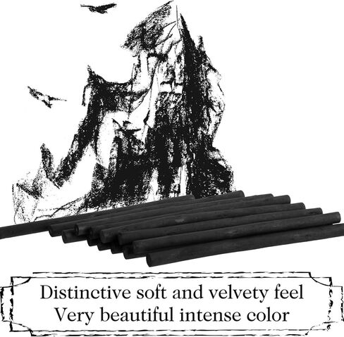 100 قطعة من الصفصاف الفحم ، فحم الصفصاف ، فحم الرسم الأسود الناعم للرسم ورسم فنانين رسم فنانين ، طوله 5.7 بوصة (2-4 ، 4-5 ، 5-7.7 ملم) in Kuwait
