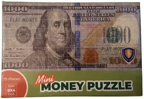 Dollar Bill Copy Money Puzzles - Adults Educational Kids Money Puzzle Souvenir Gift for Christmas Birthday Party Favor Mini Jigsaw Puzzle 9 x 4 in. (5.000) in Saudi Arabia