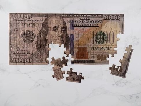 Dollar Bill Copy Money Puzzles - Adults Educational Kids Money Puzzle Souvenir Gift for Christmas Birthday Party Favor Mini Jigsaw Puzzle 9 x 4 in. (5.000) in Saudi Arabia